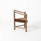 Hand carved brutalist  / folk 'Monk' chair, reupholstered in sheepskin, Swe
