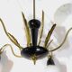 Lustre vintage du milieu du siècle en laiton et verre opalin, années 1960
