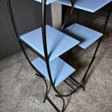 Modernist display shelf, Cocteau style in wrought iron