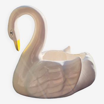 Large hidden ceramic swan pot