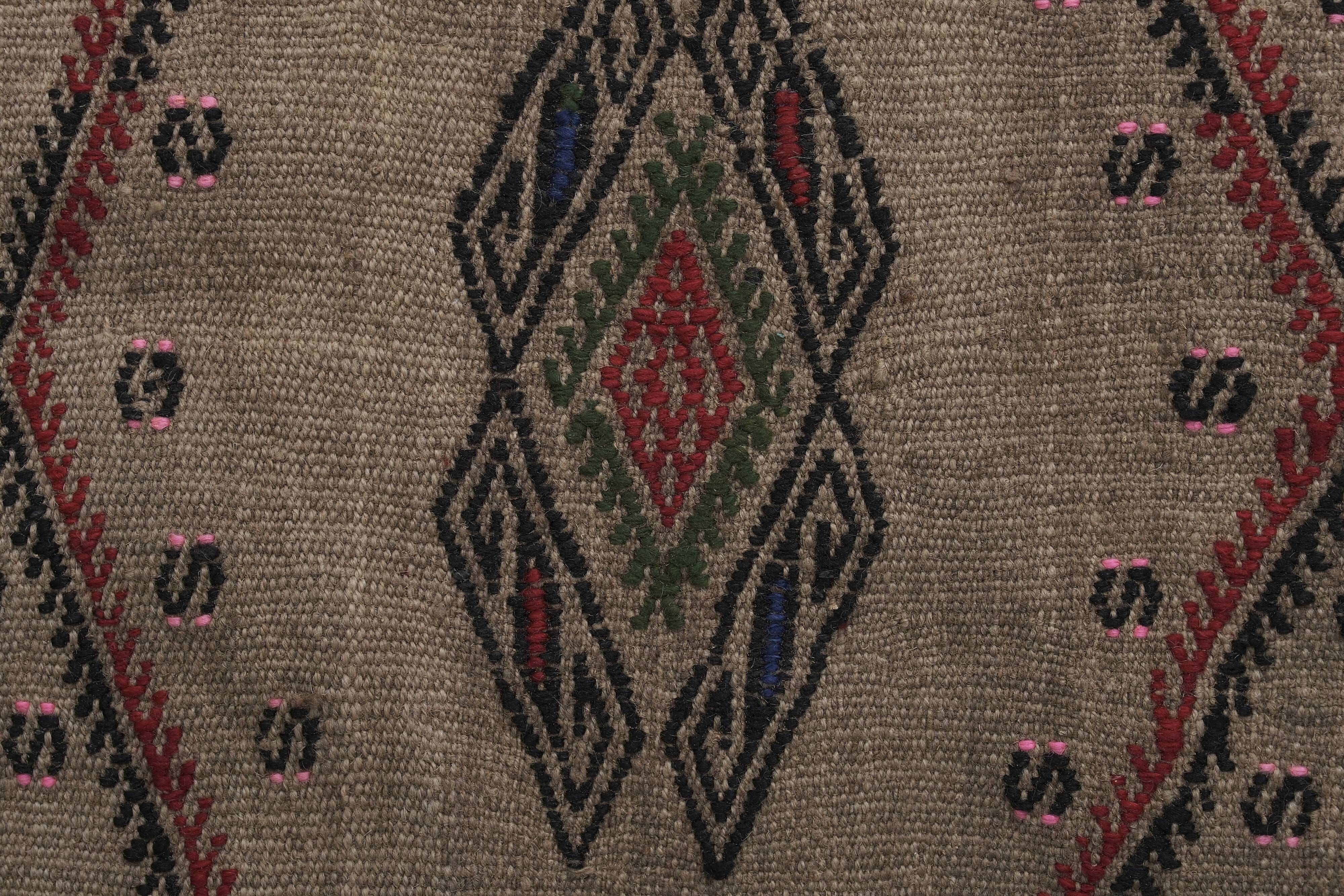 Vintage Turkish Oushak Handwoven Rug 55x376 cm