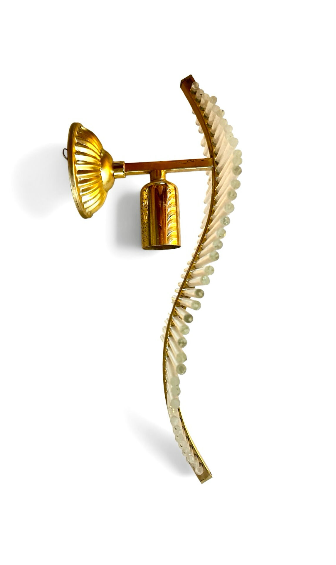 Sciolari 6 wall lights in glass and gold plating, Italy 1980.