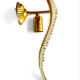 Sciolari 6 wall lights in glass and gold plating, Italy 1980.