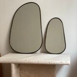 Mirror organic egg brass black 60x40cm