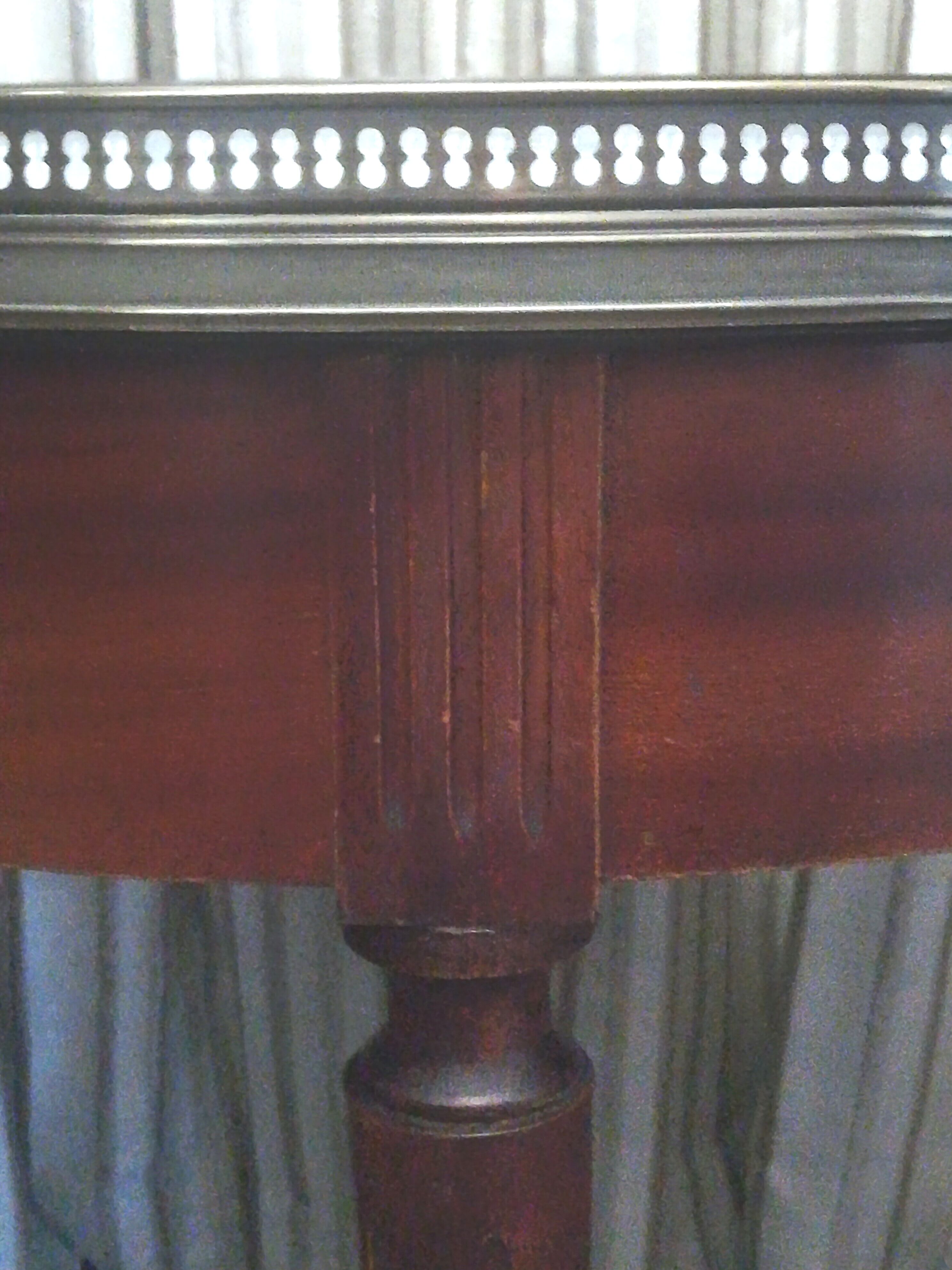 Louis XVI style hot water bottle table in mahogany and marble