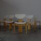 Pine tripod dining chairs - Europe 1970s