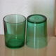 6 glasses of vintage green glass water 1970