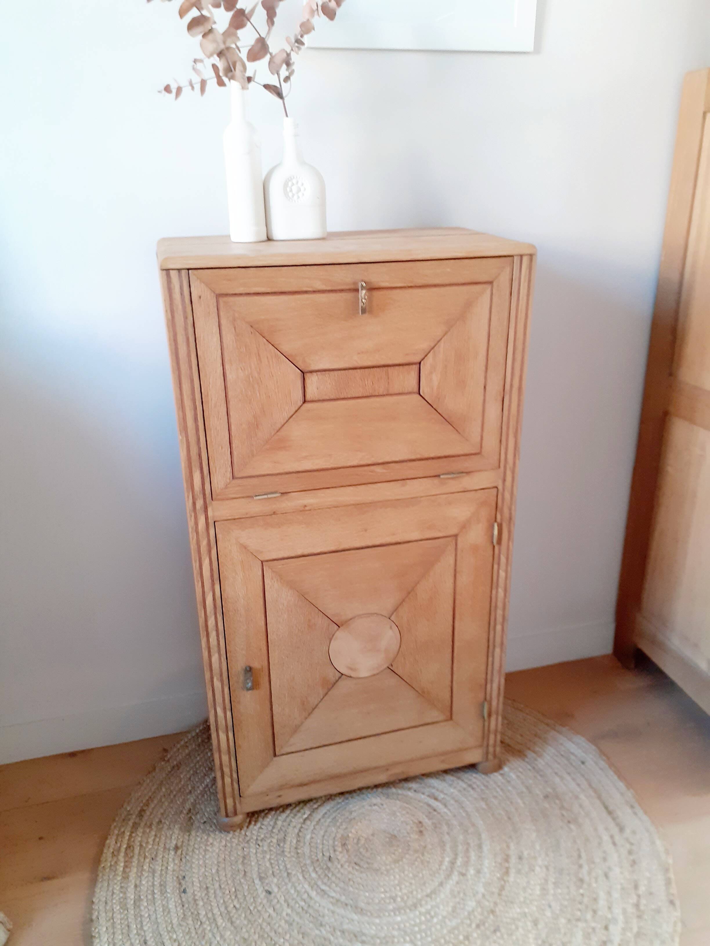 Small solid oak Art Deco sideboard