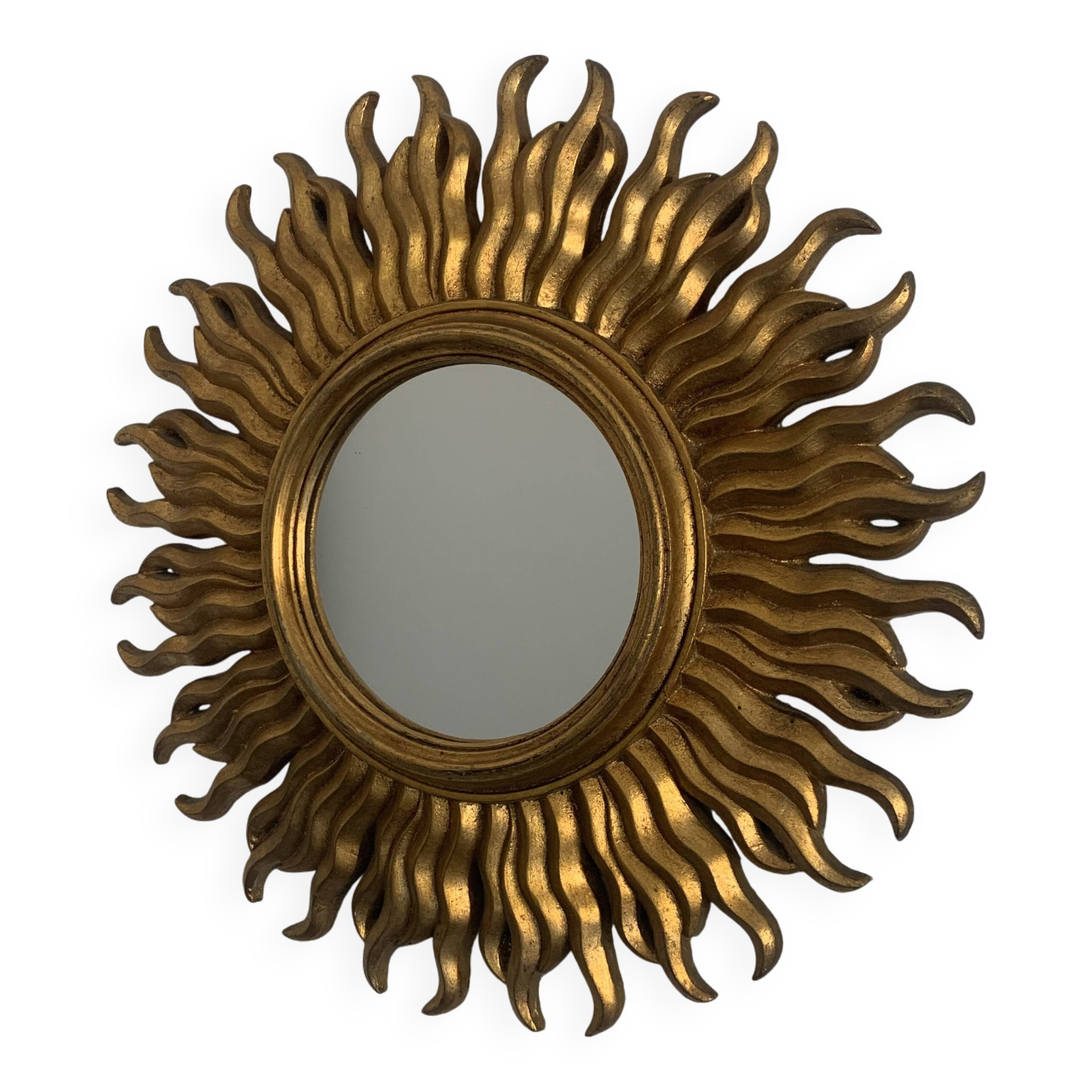 Vintage 1960s sun gold witch mirror - 47 cm