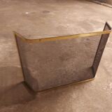 Chimney fire screen, vintage brass