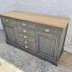 Cabinet bahut seven drawers and two doors patina gray