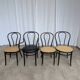 Set of 4 Mix&Match Thonet Style Dining Chairs / Black Bentwood Cane Chairs