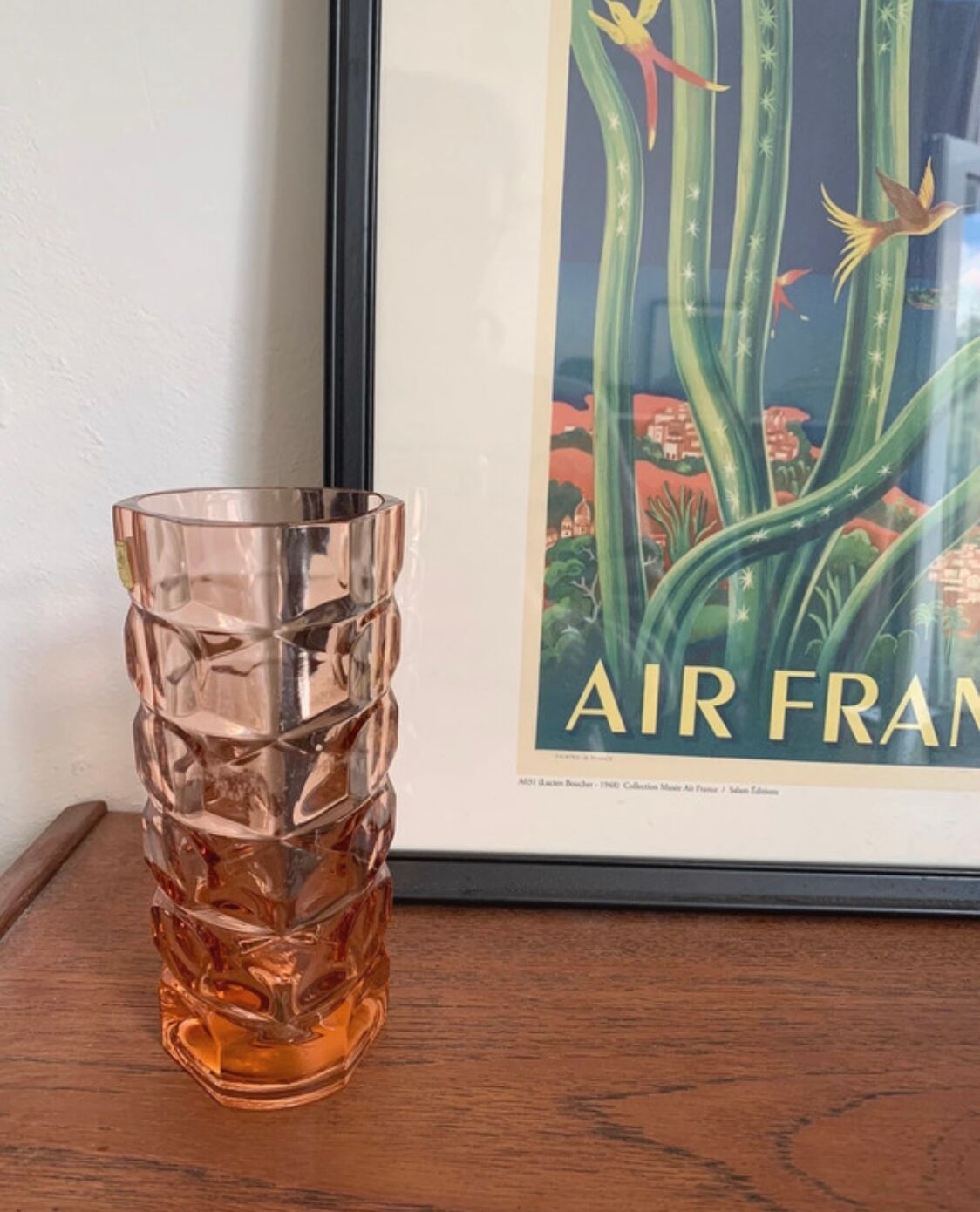 Luminarc vase model Windsor pink 1970
