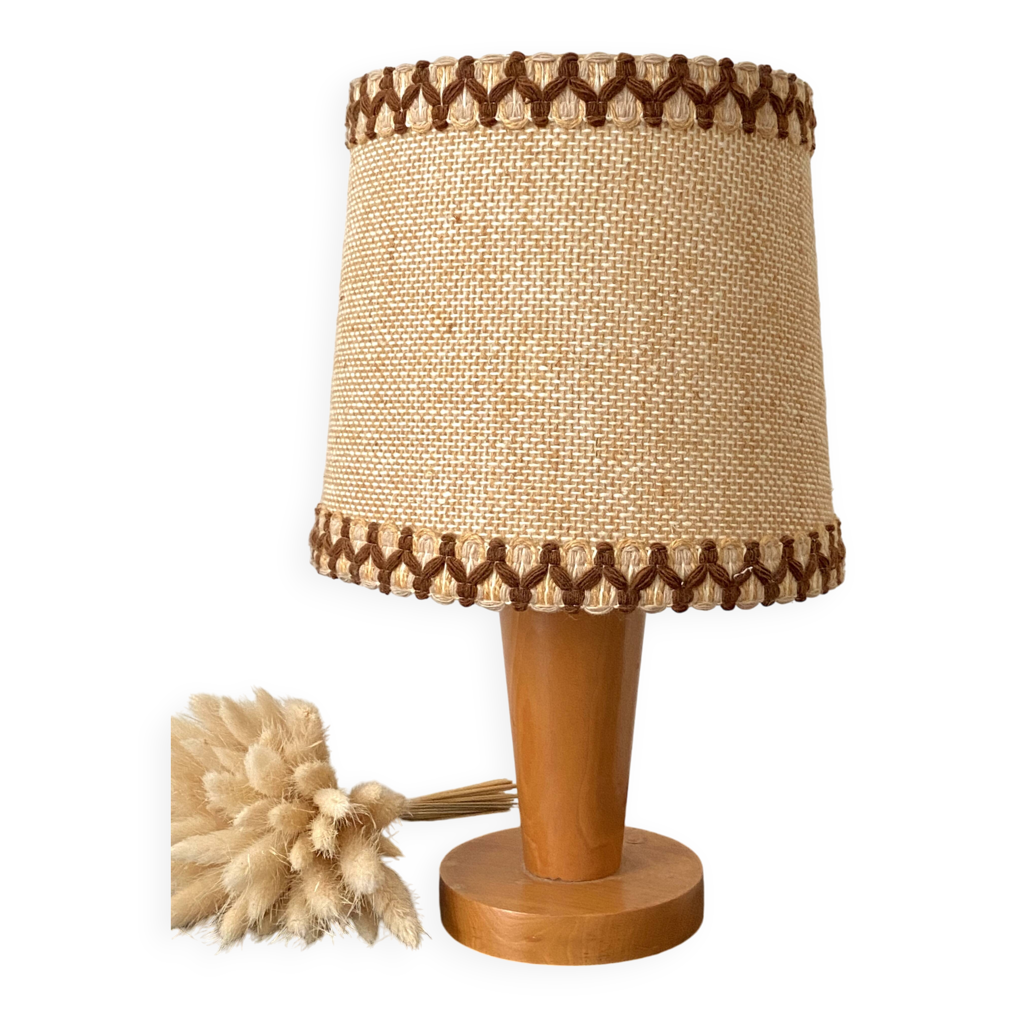 Wooden table lamp, 70s
