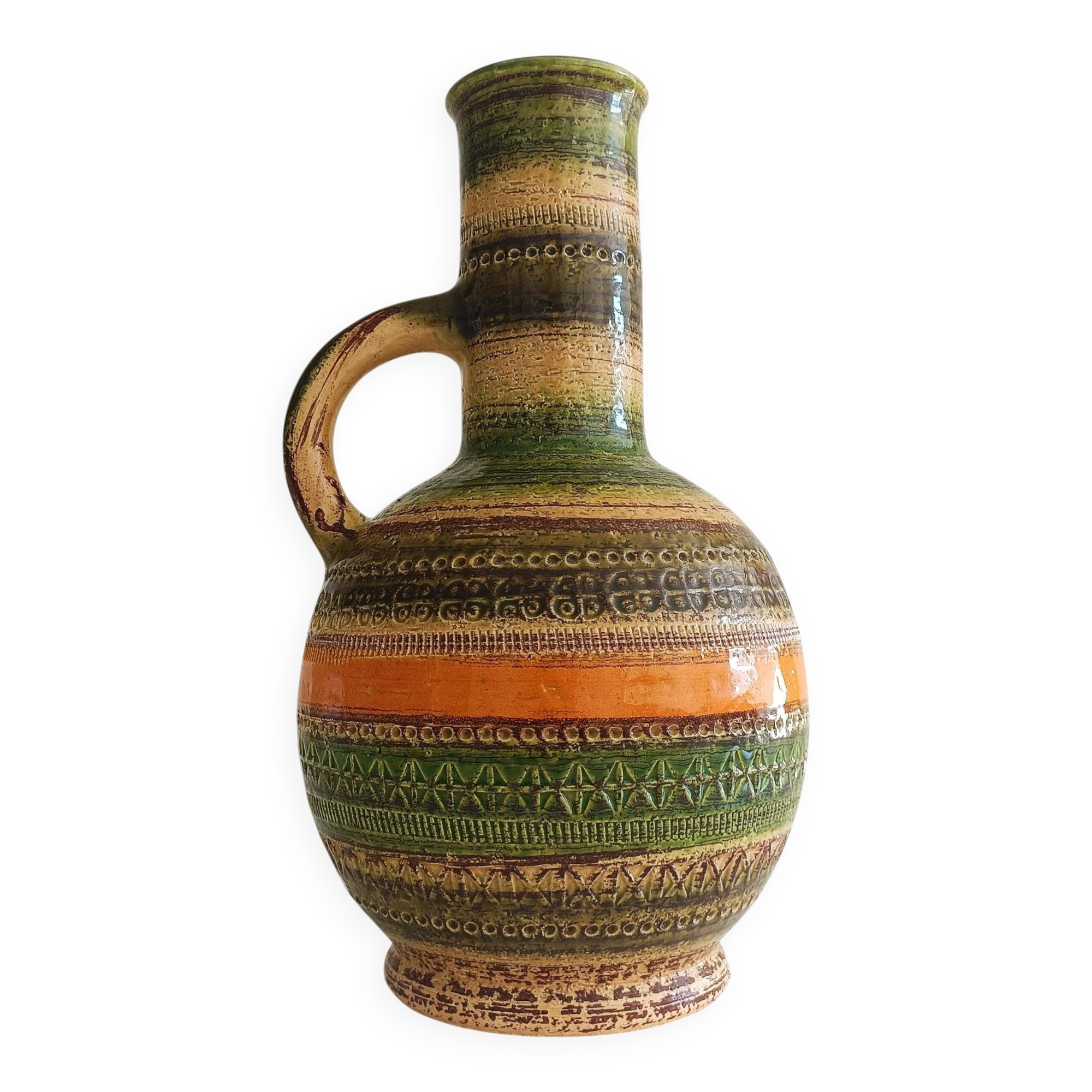 vase Bitossi par Aldo Londi, Décor Sahara pour Cer Paoli, Italie, années 1960.