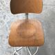 Chaise de bureau 1960 en bois et métal, style industrie, marque BAD