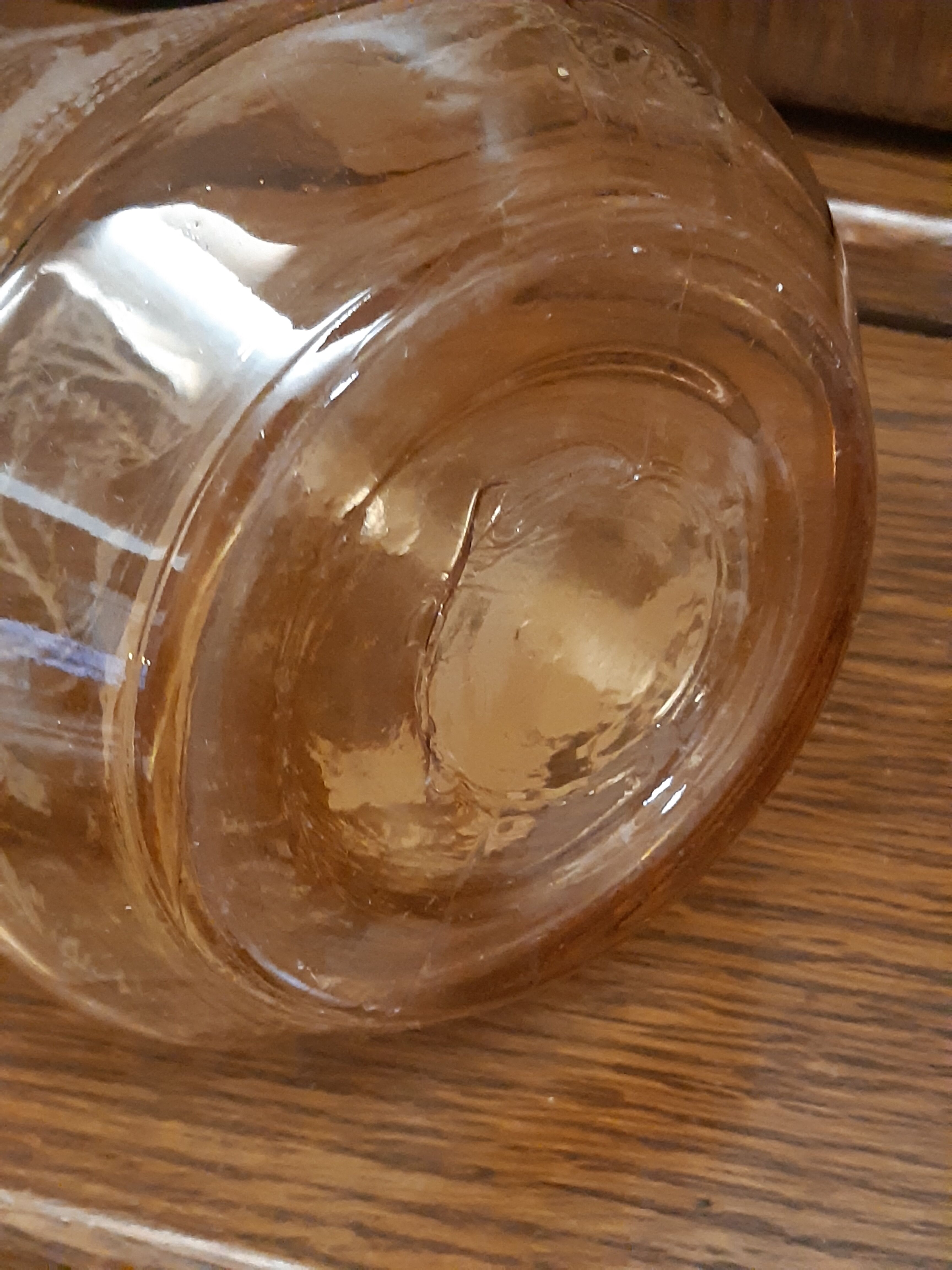 Moulded blown glass decanter with equestrian fox hunting décor, belle époque