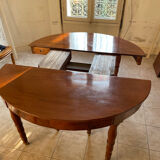 Solid wood dining table with extension