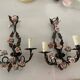 Italian Tole Rose Flower Sconces Set of 2