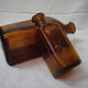 2 old vials to pharmacy early 20th amber smoked glass
