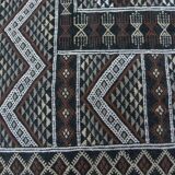 Vintage Berber Carpet Black and Beige Authentic Design Chic Ethnic Style