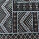Vintage Berber Carpet Black and Beige Authentic Design Chic Ethnic Style