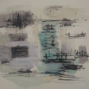 Jean rené bazaine: abstract composition - original signed lithograph