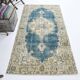 4x7 Rustic Blue & Beige Handmade Persian Rug, 112x212Cm SK 17715