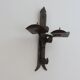 Series of 3 brutalist double wall candle holders in wrought iron beaten 40 years 50