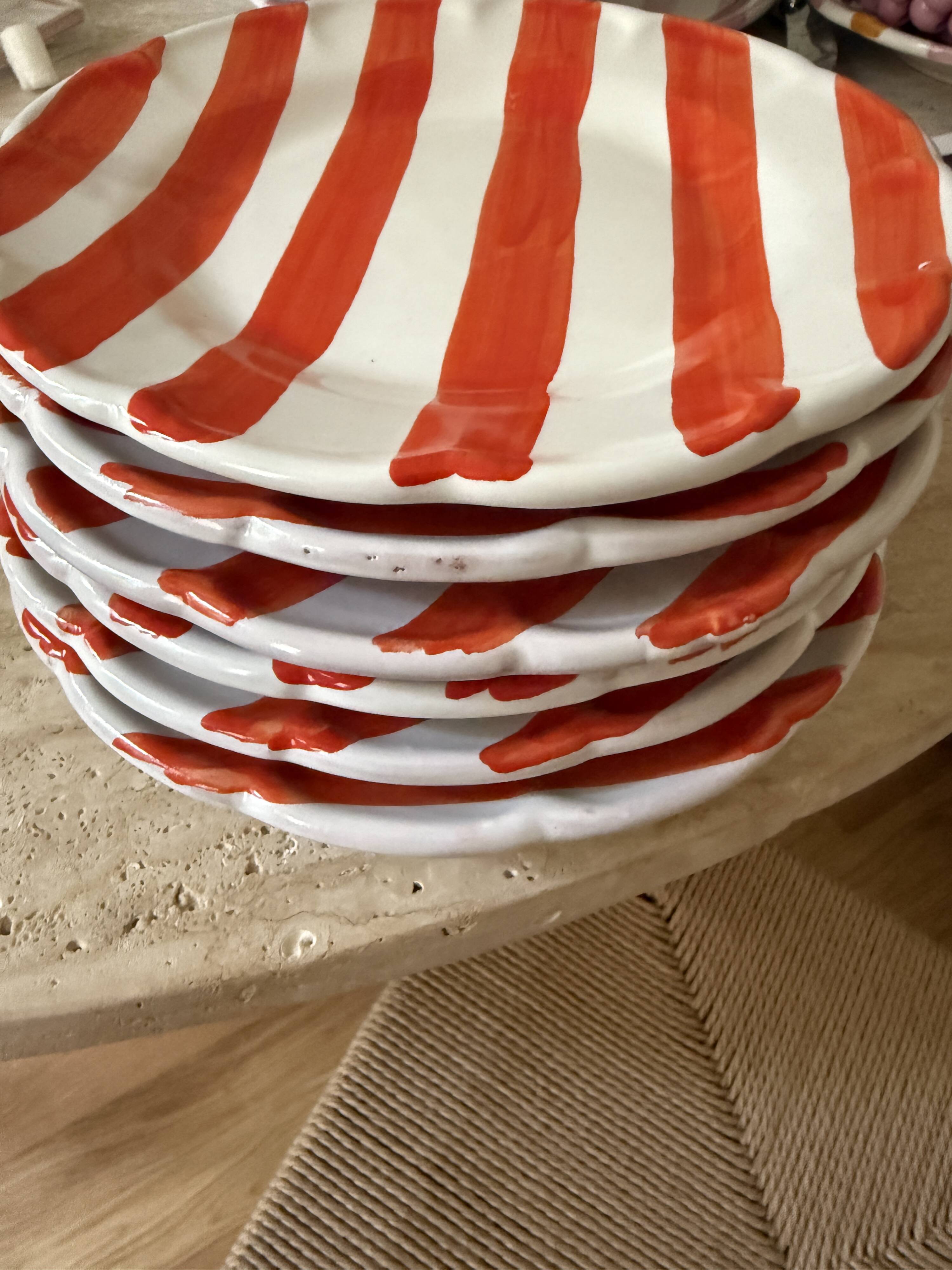 Lot assiettes rayées 20 cm