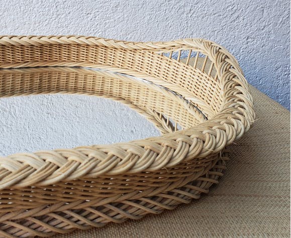 Rattan mirror tray