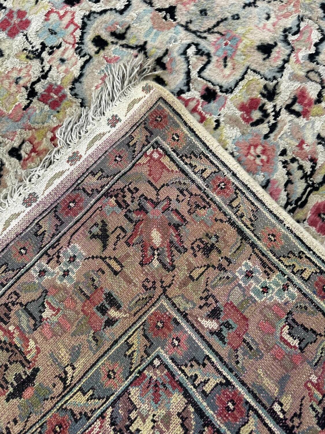 Persian wool and silk rug