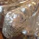 Round ceiling lamp in bubbled glass vintage 60s-70s