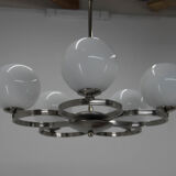 Art deco nickel-plated chandelier, 1930