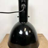 Industrial Black Enamel Factory Hanging Lamp, 1950s