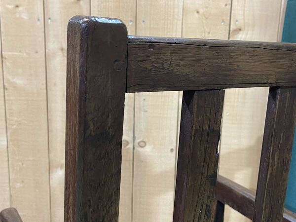 Banc de foyer breton XIXème en chêne, sapin et châtaignier