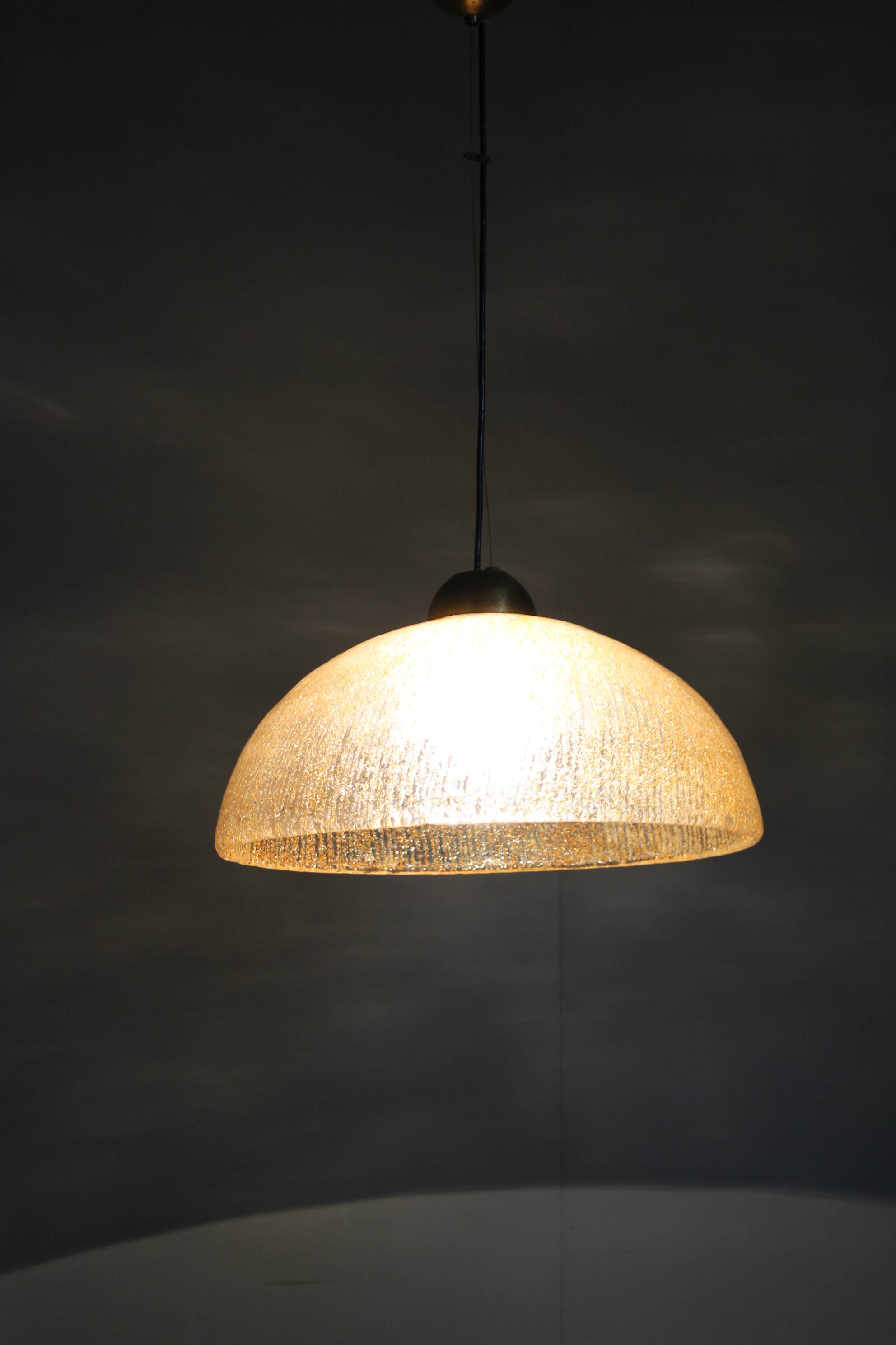 1970s Glass Pendant Light , Italy