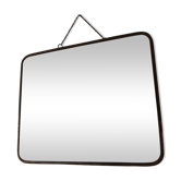 Miroir de barbier 30 x 24cm brun vintage 1960