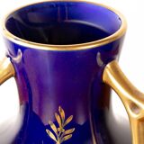 Neo-Classical style porcelain vase, cobal blue, Pinon-Heuzé 1930.