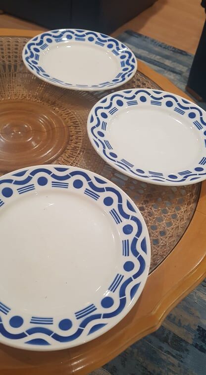 Set of 5 plates Badonviller model Azur