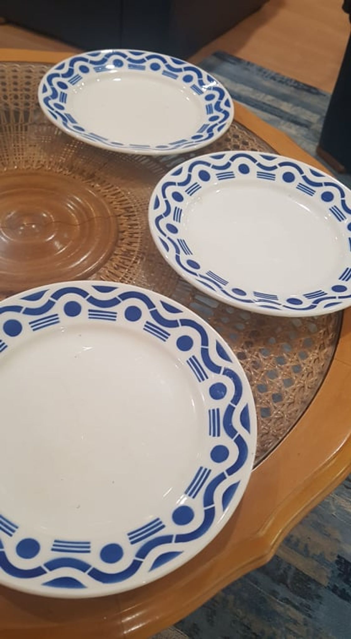 Set of 5 plates Badonviller model Azur