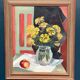 Original Swedish Oil on Panel from the 1940s – "Floral Still Life" by B. Segerdahl – Signed – Framed – 56 × 48 cm (22" × 18.9")