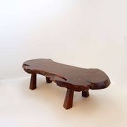 Large brutalist "live edge" mid-century coffee table