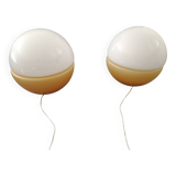 Paire de lampes de table en verre vintage