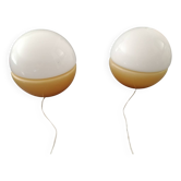 Paire de lampes de table en verre vintage