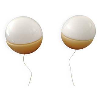 Pair of vintage glass table lamps