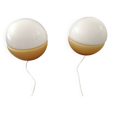 Paire de lampes de table en verre vintage