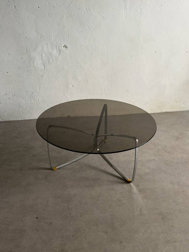Chrome and smoked glass coffee table, 1970s