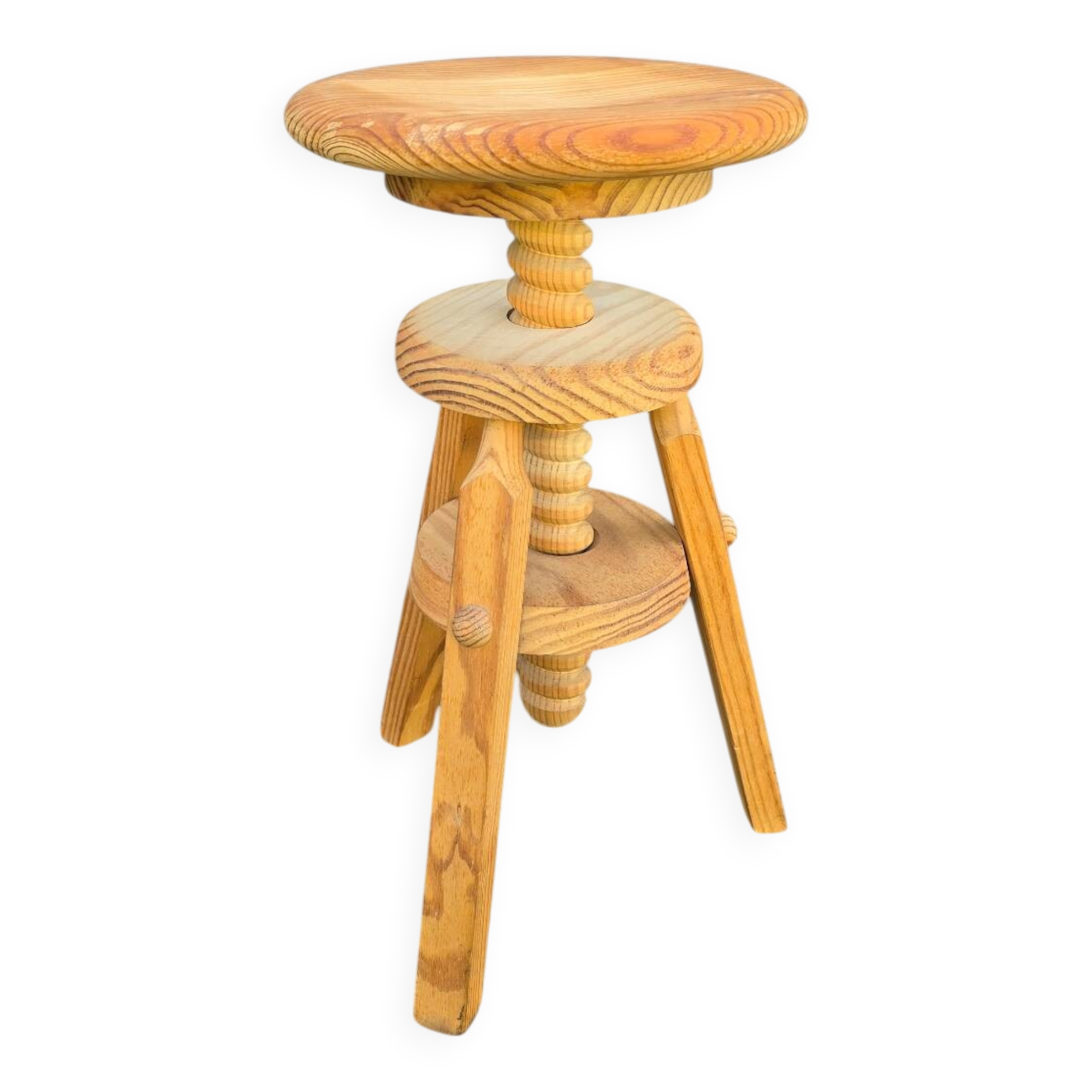 80s screw-on wooden stool