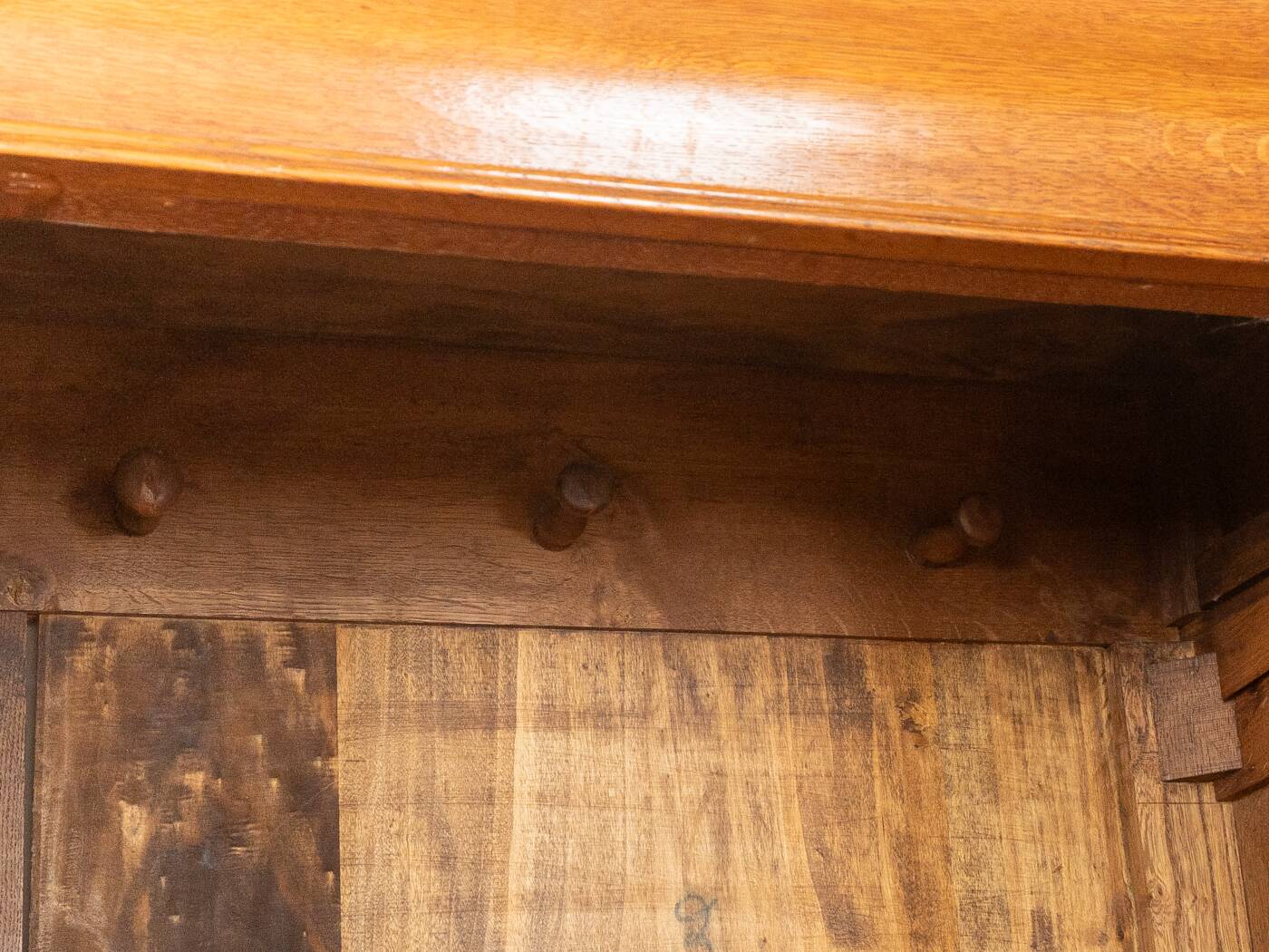 Classic antique wardrobe made of oak, pre-1900